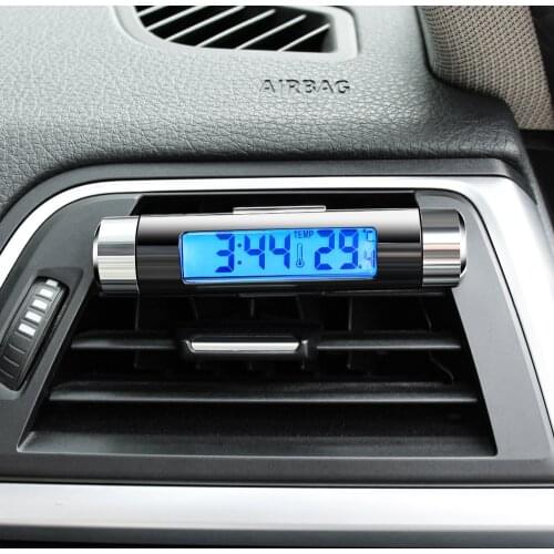 Car Digital LCD Electronic Thermometer Electronic Clock For kia mazda Renault Abarth Opel SAAB Daewoo Alfa Romeo Dacia LADA