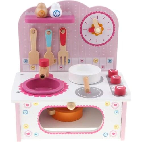 Wooden Simulation Kitchen Cookware Set Pretend Play Role Playing Game Educational Toys Birthday Gift for Children Kids Toddler