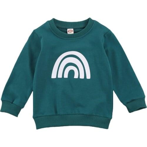 Children Pullover Sweatshirts Autumn Boys Girls Kids Rainbow Print Sweatshirt Tops Toddler Boys Casual Hoodies Outfits 1-6Y