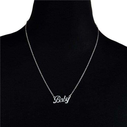 Europe/US fashion baby letter pendant lovely English word necklace gift for mom/girlfriend party jewelry
