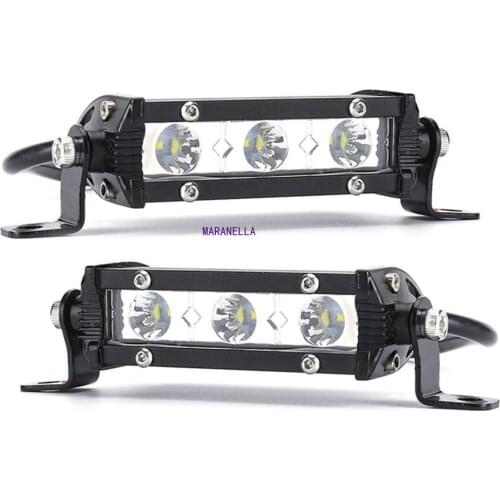 2PCS 4Inch LED Work Light Bars Slim SUV 4X4 Truck Trailer Pickup Bumper Ultra Thin Spot 9W Indicator Fog Driving Lamp 12V 24V