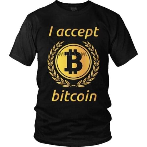 I Accept Bitcoin T-shirt Men Slogan T Shirt Short Sleeve BTC Cryptocurrency Crypto Blockchain Tshirts Cotton Tee Top Clothing