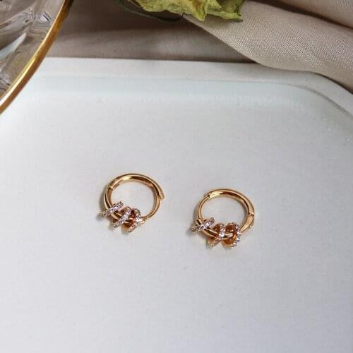 Exquisite 925 Sterling Silver Small Hoop Earrings for Women Micro Zircon Buckle Circle French Elegant Earrings Fashion Jewelry