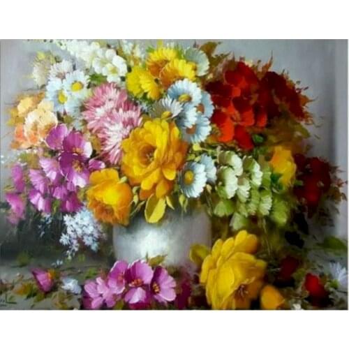DIY Paint By Number Flowers Canvas Pictures Oil Painting For Living Room Wall Art painted canvas handheld Home Decoration Gift