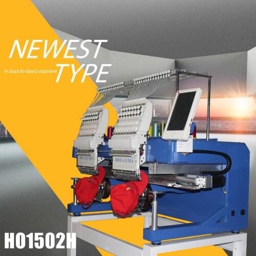 China 10 years service ! 2 Head 15 Needles Best Condition Good Sewing Flat T-shirt Hat Embroidery Machine Computerized Operation