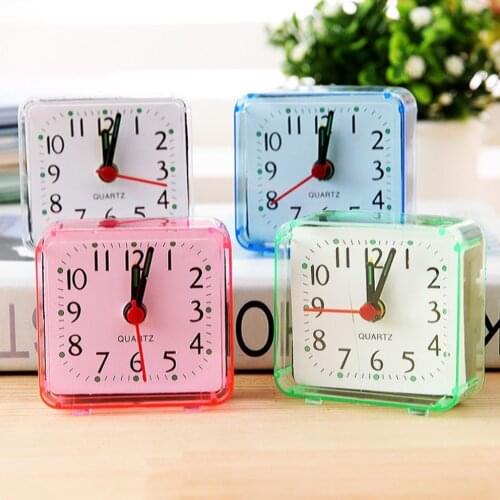Mini Simple Style Square Clock Bed Compact Travel Quartz Beep Alarm Clock Durable and Environmental Friendly