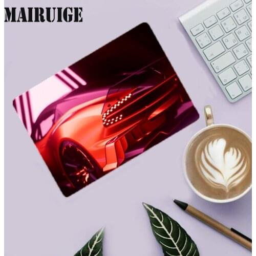Mairuige Cool sports car Pattern Computer Small Gaming Mouse Pad Natural Rubber Desk Mat with Locking Edge Play Desk Mat