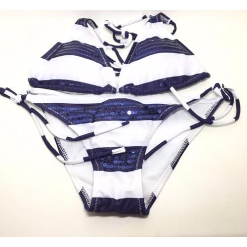 Y04 Three point type Bikini Swimsuit Women stripe swimwear ladies beach swim wear bathing suit Striped