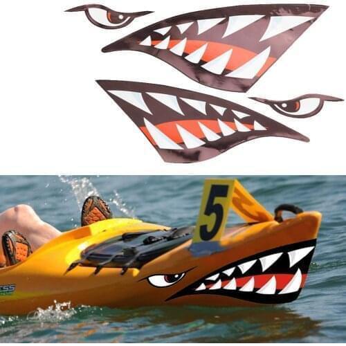 Mounchain PVC Rowing Boat Shark Mouth Sticker KK-A40 Bags For Kayaking Jet Ski Canoe Paddle Board
