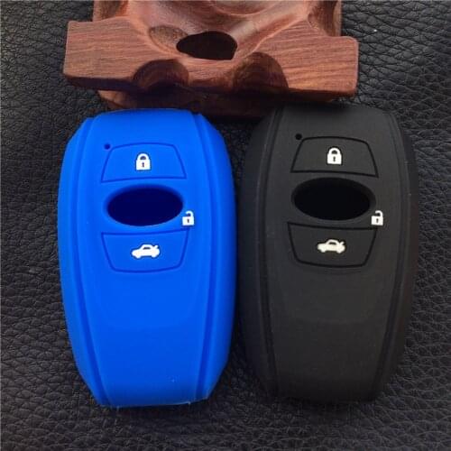 Silicone rubber car key case cover set for subaru Legacy impreza forester xv trezia BRZ wrx levorg outback 3button key