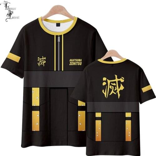 NEW Zenitsu Shinobu 3D Printing T-shirt Summer Fashion Round Neck Short Sleeve Popular Japanese Anime Streetwear