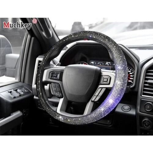 For Ford F150 2018 New Diamond Leather Steering Wheel Cover Anti-Slip Wear-Resistant Auto Wheel Protector