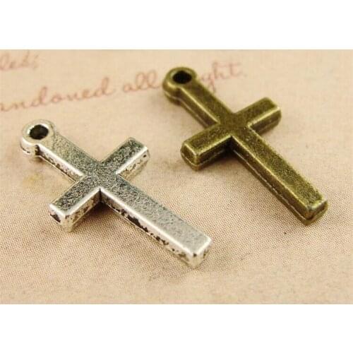 Wholesale 200pcs 9MMX19MM Antique Silver tone/Antique Bronze Blank Cross Bracelet Connector Pendant Charm/Finding