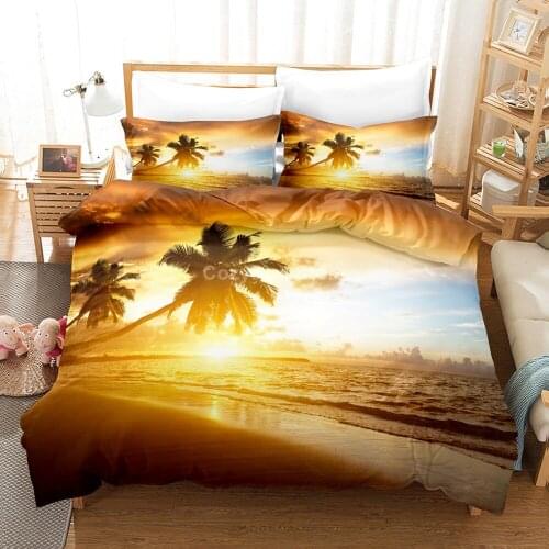 Scenery Sunrise Bedding Set Sun Tree Modern Bed Linen Quilt Duvet Cover Sets Home Decor Twin Single Queen King Size Fashion Gift