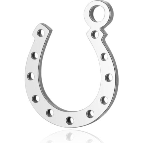 10pcs 316L Stainless Steel Double Side Polished U Shape Horseshoe Dangle Charm Pendant for DIY Jewelry Making Findings Supplier