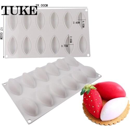 12 Cavity Silicone Cake Fondant Mold Form Mango Shaped Mould Mousse Cake Chocolate Decorating Tools Baking Pan Tray