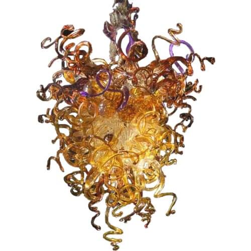 Orange Color Modern Custom Made Art Chandelier LED Lighting Hand Blown Glass Chandeliers for Living Room Home Decor