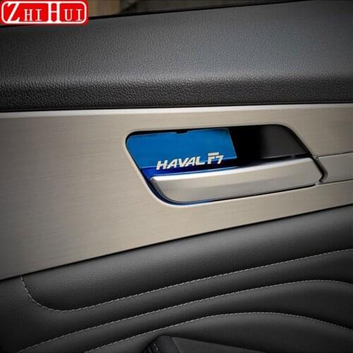 Car Styling Interior Door Handle Bowl Cover Case Sticker For GWM Haval Hover F7 F7X 2019 2020 2021 Stainless Steel Accessories