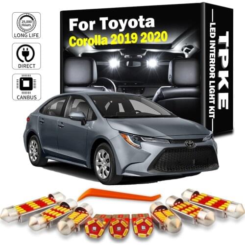 TPKE 11X Canbus Error Free LED Interior Light Kit For 2019 2020 Toyota Corolla Car Accessories Map Dome Trunk License Light