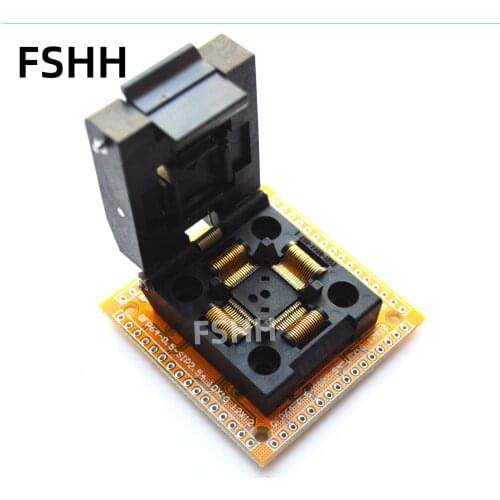 TQFP64 LQFP64 QFP64 test socket IC51-0644-807 socket with PCB QFP64 0.5mm to SIP 2.54mm socket adapter