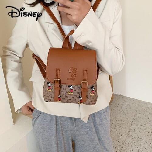 Disney Maternity Nappy Changing Bag for Mother PU Waterproof Backpack Large Capacity Fashion Diaper Bag Womens Fashion Bag