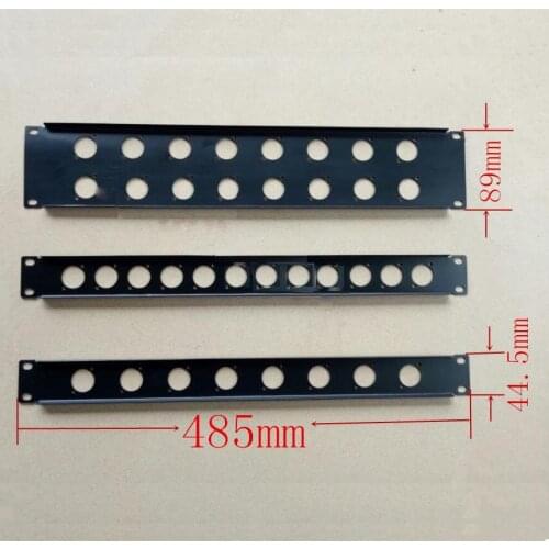 High quality 2pcs/lot 2U XLR 16 Way Patch Panel 19" Rack Panel without connectors
