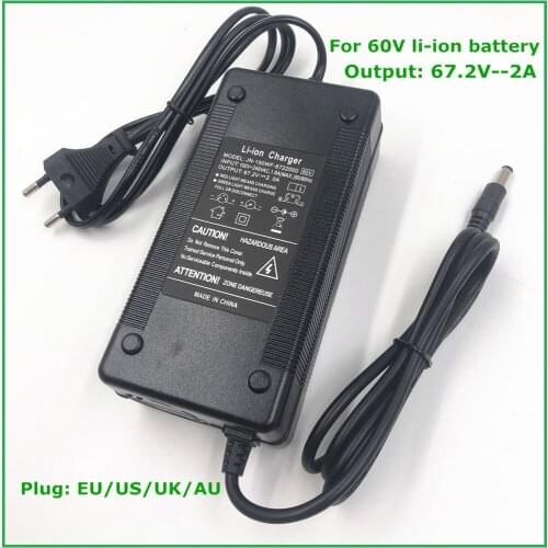 67.2V 2A Battery Charger For 60V Li-ion Battery Electric Bike Lithium Battery Charger High quality Strong Heat Dissipation