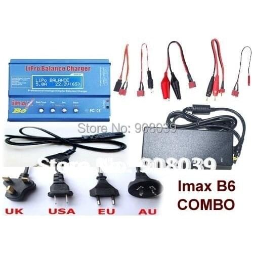 IMAX B6 Combo with 12V 5A AC Adaptor 2S-6S 7.4v-22.2V AC/DC Charger with Leads & LiPo Battery Balance Charger