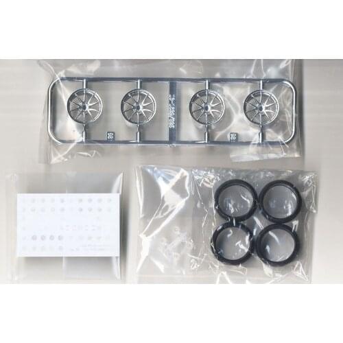 1Set 1/24 Scale Volk Racing G25 18" Wheels with Tires for Mini Model Car Spare Parts 06118