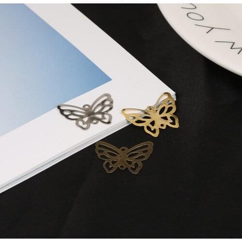 10pcs 16x21mm Gold/Bronze/Rhodium Plated Butterfly Filigree Wraps Connectors Metal Craft Gift Decoration DIY Jewelry Making