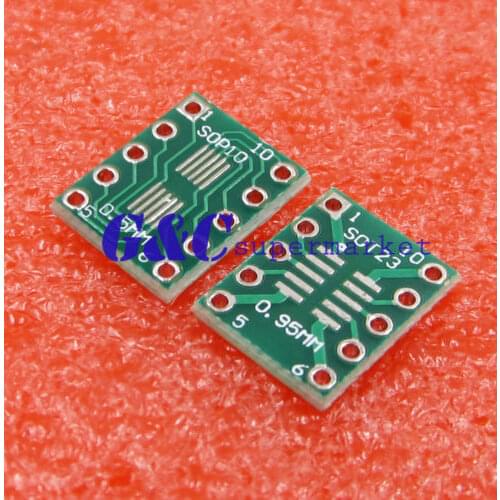 10PCS IC SOT23 SSOP10 MSOP10 UMAX to DIP 0.5/0.95mm Adapter PCB Board Converter diy electronics