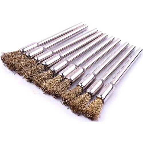 10X Brass Wire Wire Wheel Brush Buff Buffing Rotary Polishing Drill Bit For Dremel