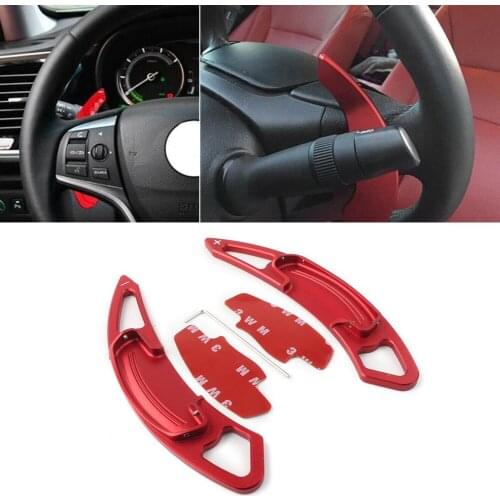 2Pcs Car Steering Wheel Paddle Shifters Extensions DSG Trim for Honda Accord 2013 2014 2015 2016 2017 2018 2019 Aluminum Red