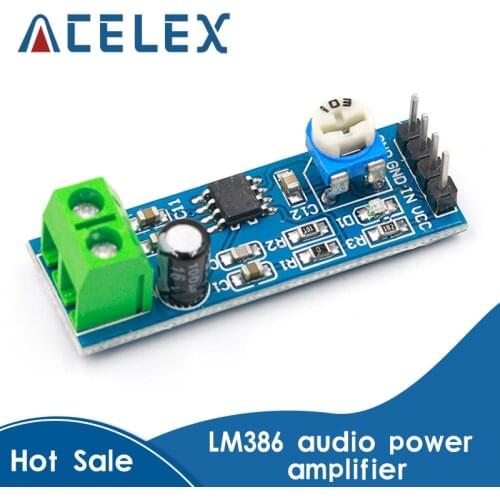 200 Times Gain 5V-12V LM386 Audio Amplifier Module 10K Adjustable Resistance 200 Multiplier Speaker Wire Holder