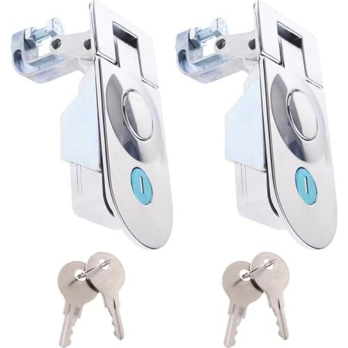 2x Compression Flush Mount Push Locks Doors Latch with Keys for Boat RV Yacht Tool Box Camper Trailer