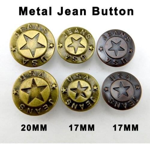 30PCS Bronze tone Letter Star Jeans Button Decorative Clothes Accessory Garment Trousers Buttons Fits MJB-385