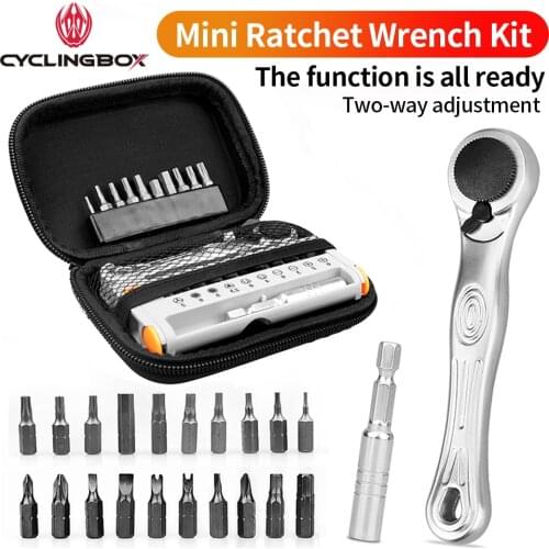 CyclingBOX Bicycle Repair Tool Magnetic Ratchet Wrench Set MTB Quick Repair Screwdriver Portable Bike Accessories Mini Tool Kit