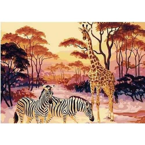 DIY Digital Painting By Numbers giraffe oil painting mural Kits Coloring Wall Art Picture Gift frameless