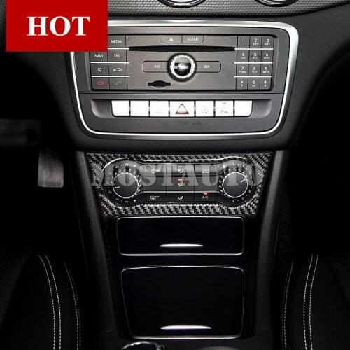 For Benz A Class W176 Carbon Fiber Air Condition Button Frame Cover 2013 -2018 1pcs Car Decor