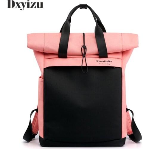 Korean Style Canvas Backpack For Women Summer Pink Black Travel Backpack School Bags For Teenager Girls Shoulder Bag sac a dos