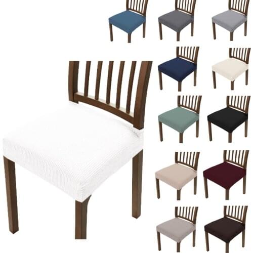 Jacquard-fundas de asiento para silla lavables, antipolvo, elásticas, de licra, tapizadas para comedor