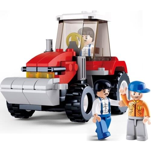 SLUBAN New Cartoon Creator Farm Serie Friend Tractor Frien Building Blocks Bricks Set Classic Model Kids Toys For Children Gift