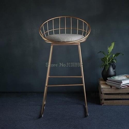 Light Luxury Bar Chair Modern Simple Bar Chair Back Chair Photo Chair Bar High Stool Home High Stool Net Red