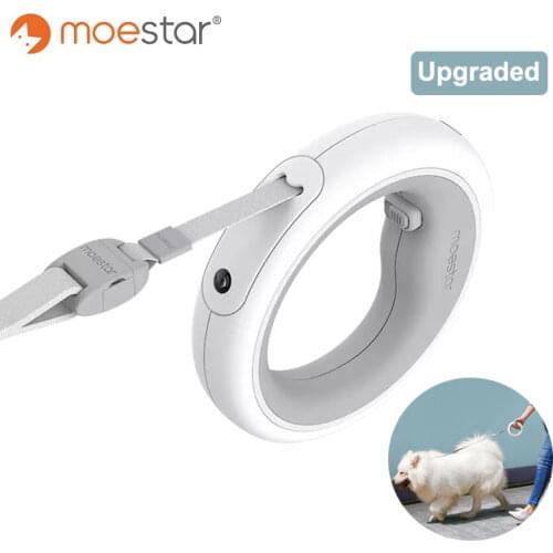 MOESTAR Smart Retractable Pet Leash Dog Traction Rope Upgraded Flexible Ring Shape 3m with Rechargeable LED Light APP Enabled