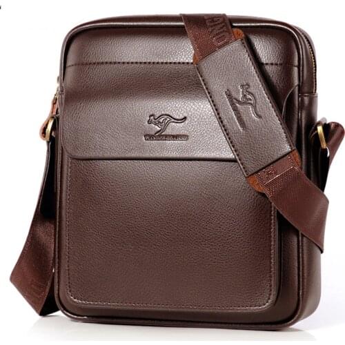 Luxury Brnad Kagaroo Men Messenger Bag For Man Leather Shoulder Bag Male Crossbody Bag Casual Business Mens Bag Black Mini Flap