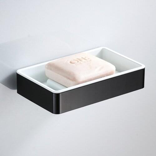 Soap Basket Wall-Mounted Space Aluminum Soap Dish ABS Soap Box Bathroom Accessories No drilling dish metal bathroom organizer