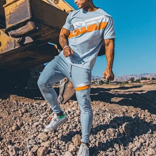 2021 New Mens Sports Pants Fitness Jogging Pants Fitness Jogging Pants Slim Mens Leisure Cotton Training