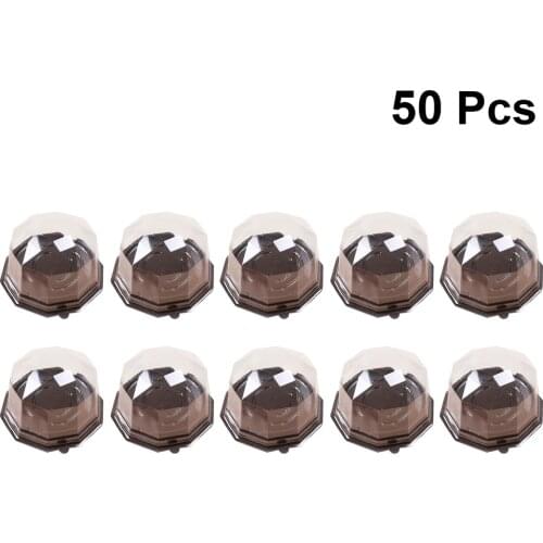 50PCS Disposable Diamond Shape Cake Boxes Food Container Mooncake Container Mousse Packaging Holder With Lid Mini Cake Packaging