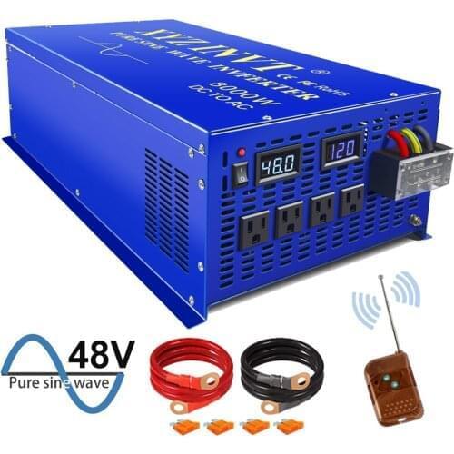 XYZ INVT 8000 watt Power Converter 12v 24v 36v 48v dc to ac 120v 230v 240V Pure Sine Wave Inverter Single Phase Remote Control