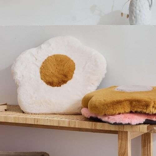 Nordic Daisy Slow Rebound Imitation Rabbit Hair Cushion Memory Cotton Cushion Flower Plush Hip Cushion Home Decor Rush Cushion